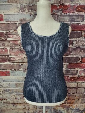 Christine Phillipe Cotton Rib Knit Tank Top